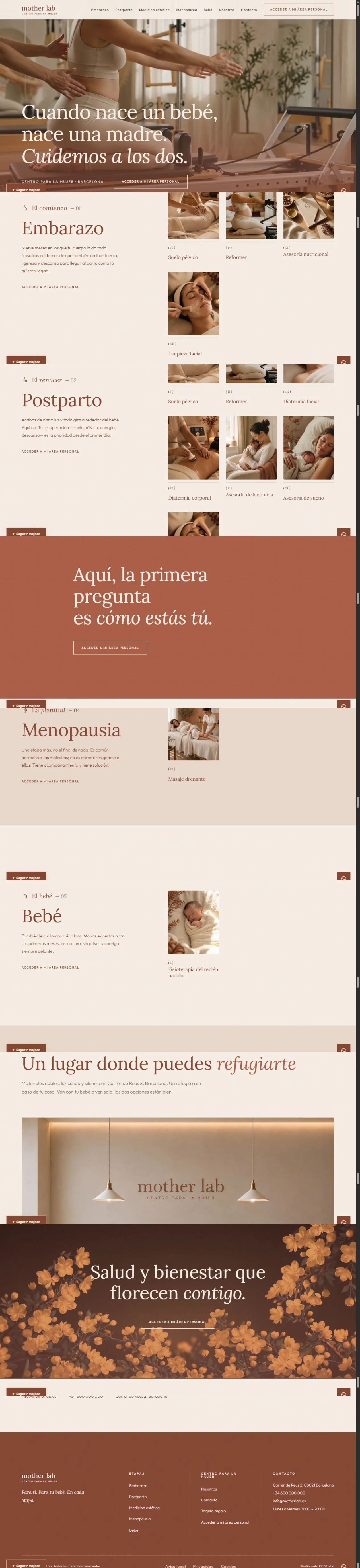 Diseño web de Mother Lab